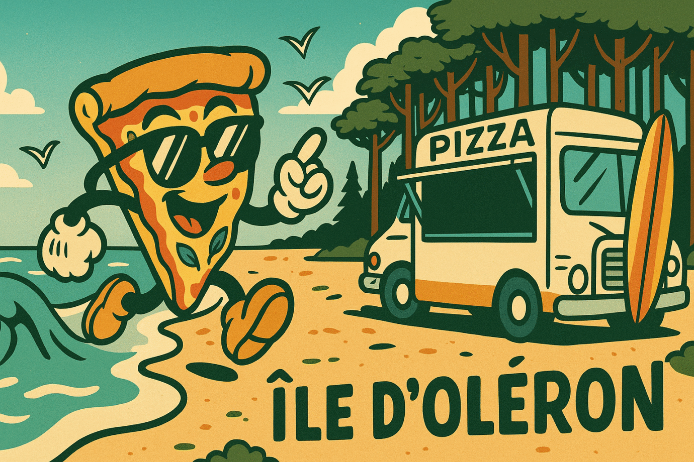 Diapo Oleron pizza food truck surf plage foret