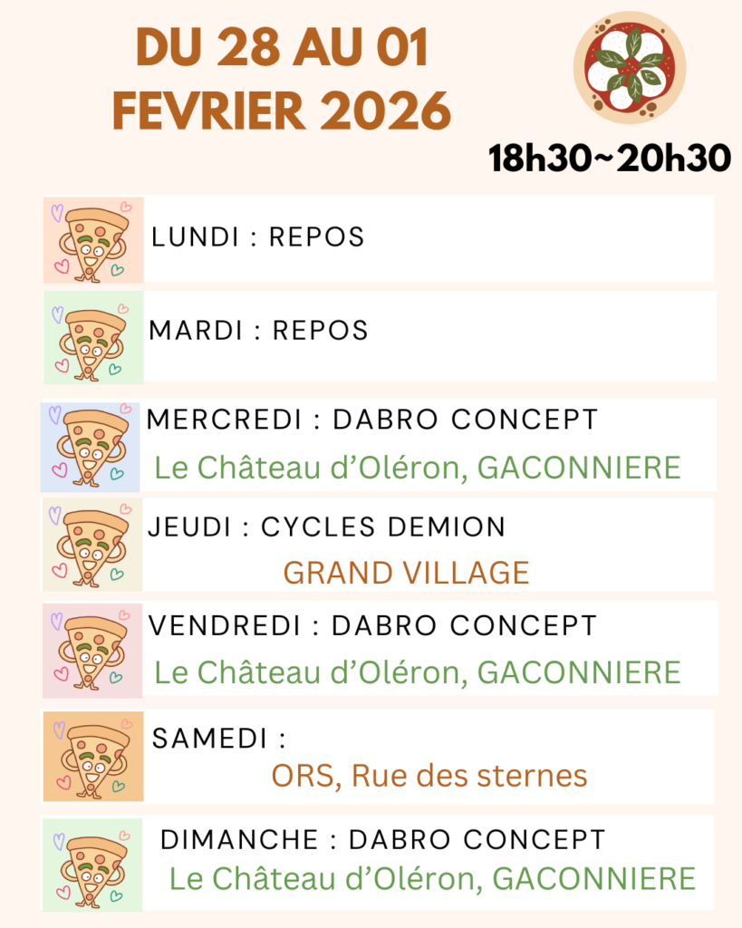 Planning dernière semaine de janvier 2026