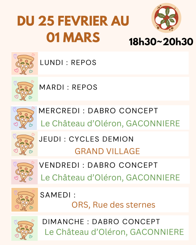 Planning fin février