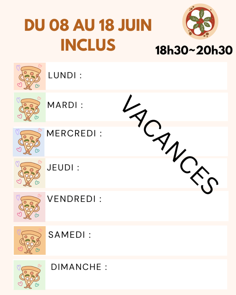 VACANCES JUIN 2026